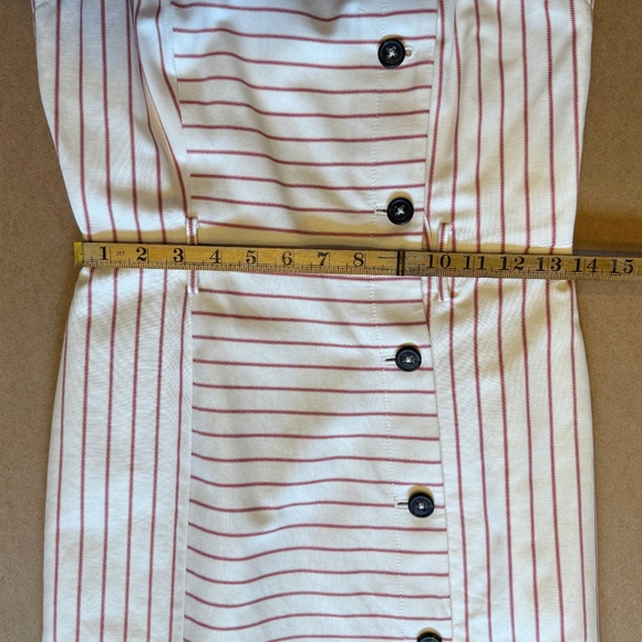 Tommy Hilfiger Dress Womens 4 Belted Cream Red Pinstripe Sheath Nautical Preppy - Picture 6 of 12